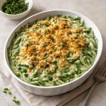 Gratin de Haricots Verts Végétalien Crémeux