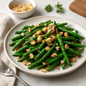 Haricots Verts Sautés aux Amandes Croustillantes