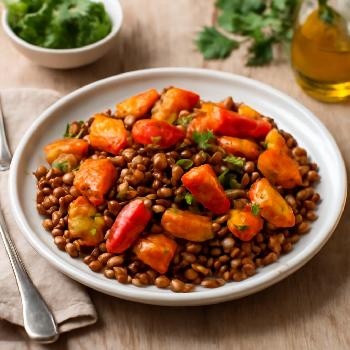 Lentilles aux légumes rôtis : un accompagnement coloré et plein de saveurs