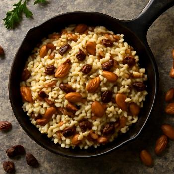 Pilaf de Riz aux Amandes Grillées et Raisins Secs