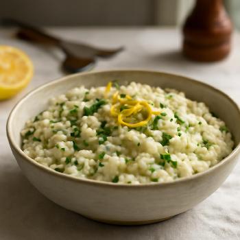 Pilaf de Riz Crémeux au Citron et Herbes Fraîches