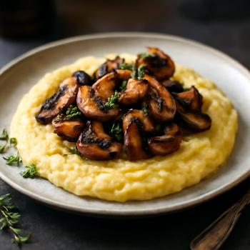 Polenta Crémeuse aux Champignons Rôtis