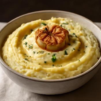 Purée de pommes de terre crémeuse à l'ail rôti (préparation à l'avance)