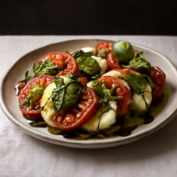 Salade Caprese Revisitee avec Réduction Balsamique et Pesto Maison