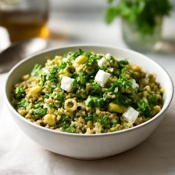 Salade de Quinoa aux Herbes Fraîches, Feta et Olives