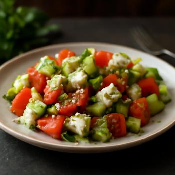 Salade Grecque Simplifiée (Concombre, Tomate et Feta)