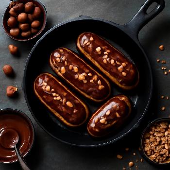Éclairs Glaçage Chocolat et Noisettes
