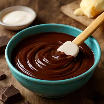 Ganache au Chocolat Lisse et Brillante (avec Spatule)