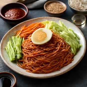 Bibim Guksu (비빔국수) - Nouilles Froides Épicées Coréennes