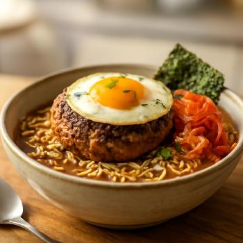 Burger Ramen au Boeuf Wagyu et Kimchi Maison