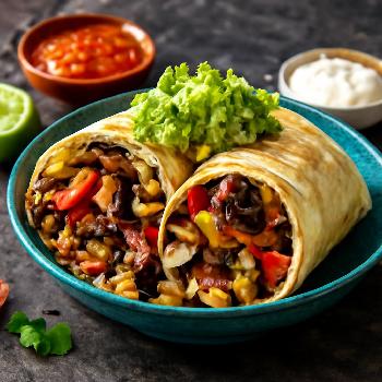 Burrito Végétarien aux Légumes Grillés et Haricots Noirs