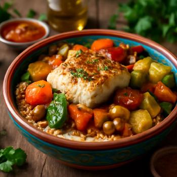 Couscous Tunisien au Poisson et Légumes