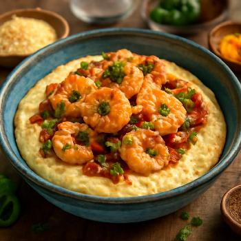 Crevettes et Gruau (Shrimp and Grits) du Sud