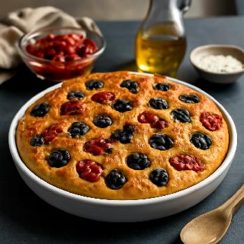 Focaccia aux Olives et Tomates Séchées