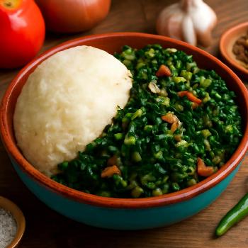 Ugali et Sukuma Wiki (Chou Vert)