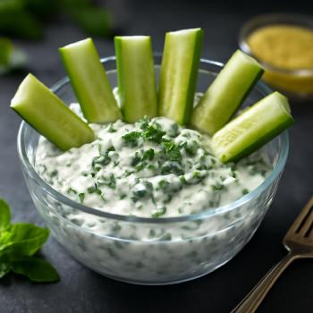 Bâtonnets de concombre et yaourt grec au citron