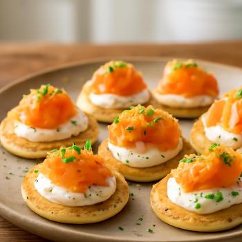 Blinis Saumon et Crème Citronnée : Un Apéritif Éclatant