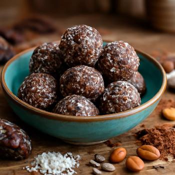 Boules d'énergie dattes-coco et cacao : Un plaisir sain et chocolaté