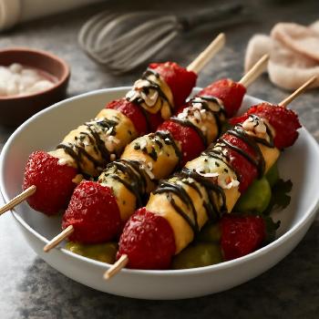 Brochettes de fruits au chocolat