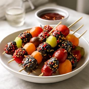 Brochettes de Fruits Glacées au Chocolat