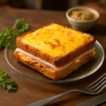 Croque-Monsieur cheddar fort et moutarde à l'ancienne