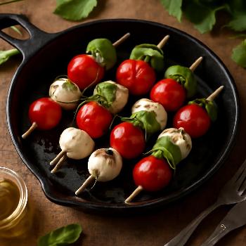 Mini-Brochettes Tomate-Mozza Balsamique