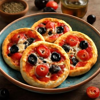 Mini-Pizzas Express aux Olives et Tomates
