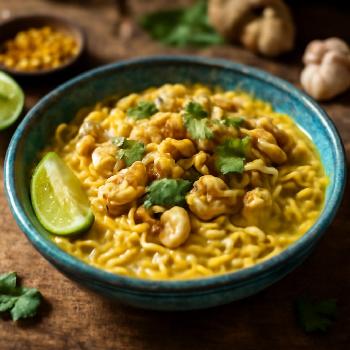 Nouilles Instantanées Crémeuses au Curry Coco et Poulet