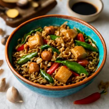 Nouilles Sautées au Soja Végétariennes Éclair