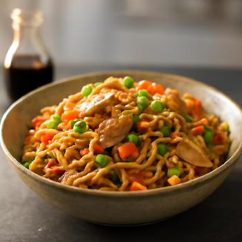 Nouilles Sautées Express au Poulet et Légumes