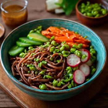 Nouilles Soba aux Légumes Croquants et Vinaigrette au Sésame