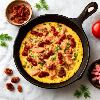 Omelette Minute au Jambon et Tomates Séchées