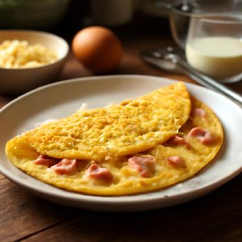 Omelette Rapide au Fromage et Jambon