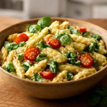 One pot pasta crémeux au micro-ondes