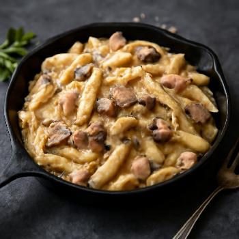 Pâtes Minute au Jambon et Champignons Crémeux