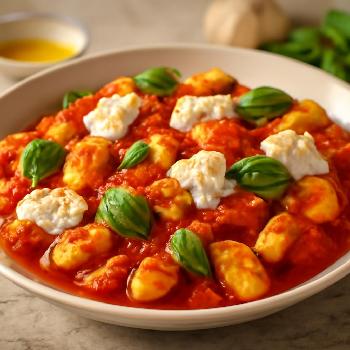 Poêlée de Gnocchis à la Tomate et Mozzarella Express