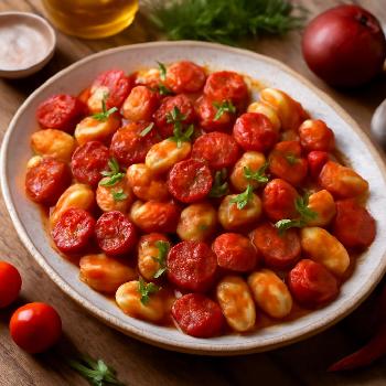 Poêlée de Gnocchis Tomates et Chorizo Piquante