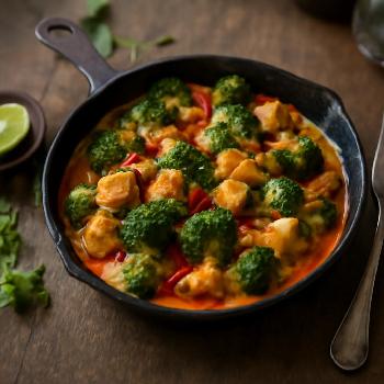 Poêlée de Tofu et Brocolis au Curry Rouge