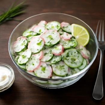 Salade de Concombre et Radis au Yaourt et Citron Vert