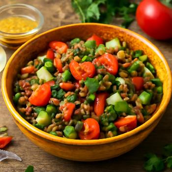 Salade de Lentilles Rafraîchissante aux Légumes Croquants