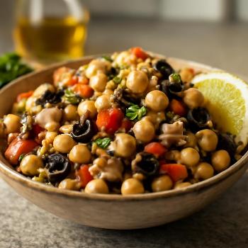 Salade de Pois Chiches, Thon et Olives au Citron