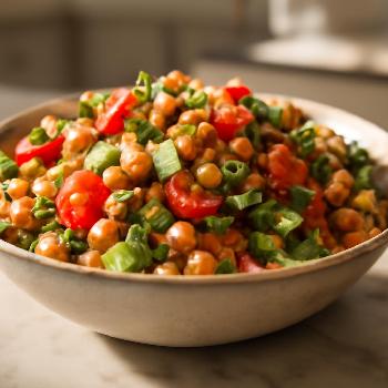 Salade de Quinoa Express aux Pois Chiches et Légumes Croquants