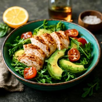 Salade Poulet Avocat Express au Citron