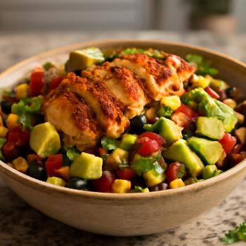 Salade Protéinée de Poulet et Avocat façon Cajun