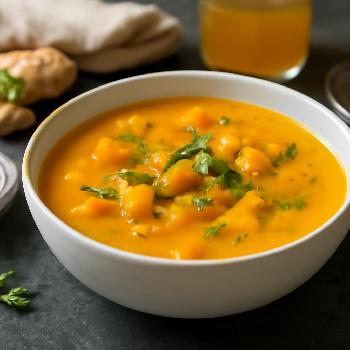 Soupe de potiron et coco au micro-ondes