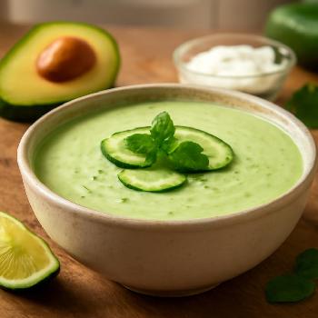 Soupe Froide Avocat, Concombre et Menthe : Fraîcheur Instantanée