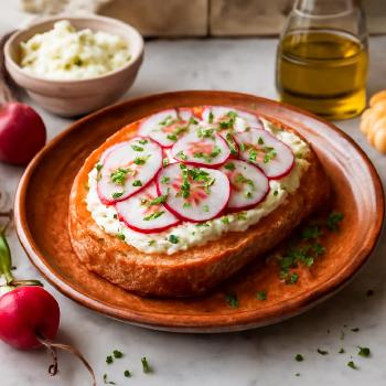 Tartine Fraîcheur au Fromage Frais et Radis Croquants
