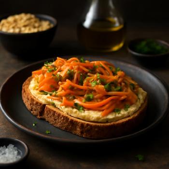 Tartine Houmous Carottes Marinées et Persil