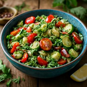 Bol de Céréales aux Légumes Frais et Herbes Aromatiques (Faible en Sodium)