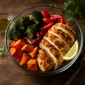Bol de Poulet Grillé et Légumes Rôtis Whole30